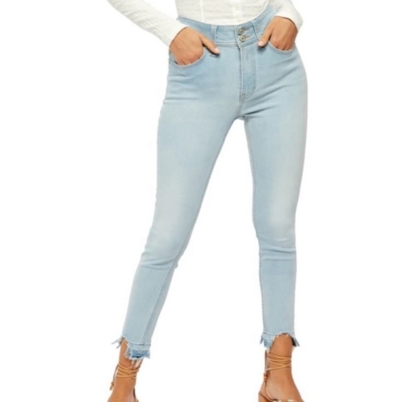 NWT Free People high rise skinny jeans- size 30-raw hem - Picture 4 of 7